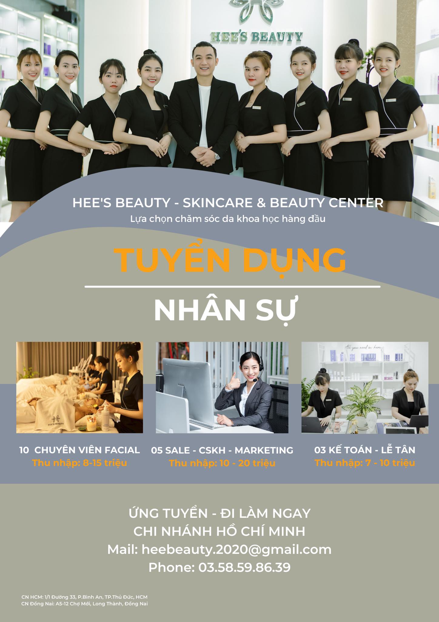 Hee's Beauty Tuyển Dụng Tập Trung Chi Nhánh Hồ Chí Minh