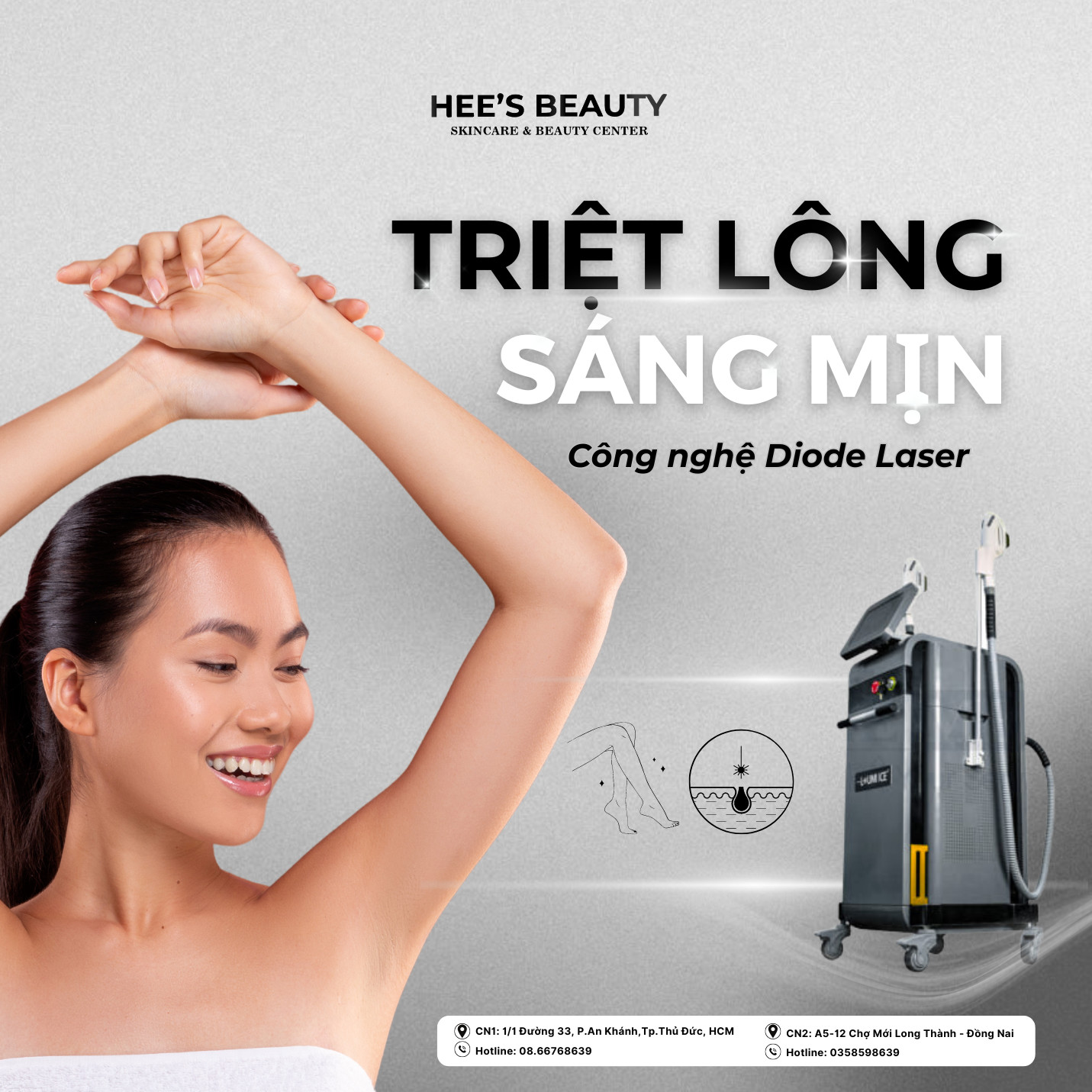 Triệt lông bằng Laser Diode tại Quận 2